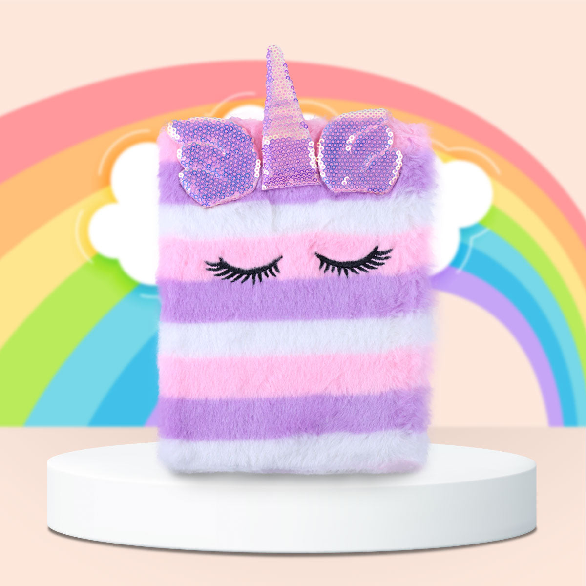 Libreta de Unicornio Textura de Peluche, 80 páginas