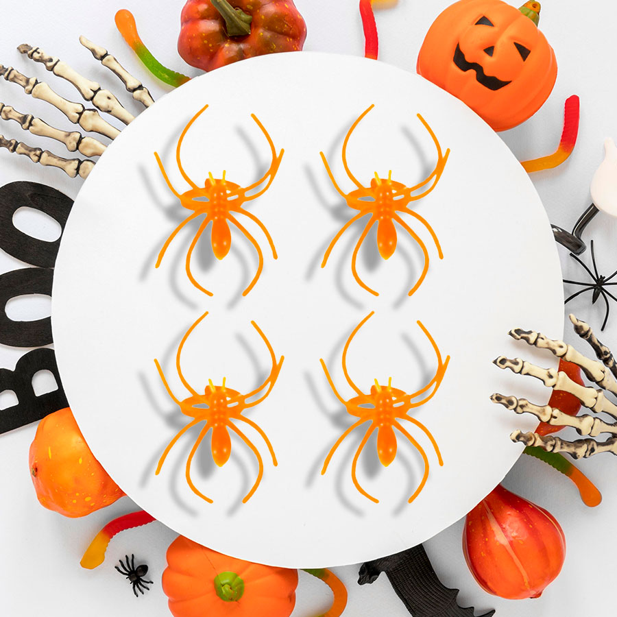 Anillos de Arañas para Halloween, 4 piezas