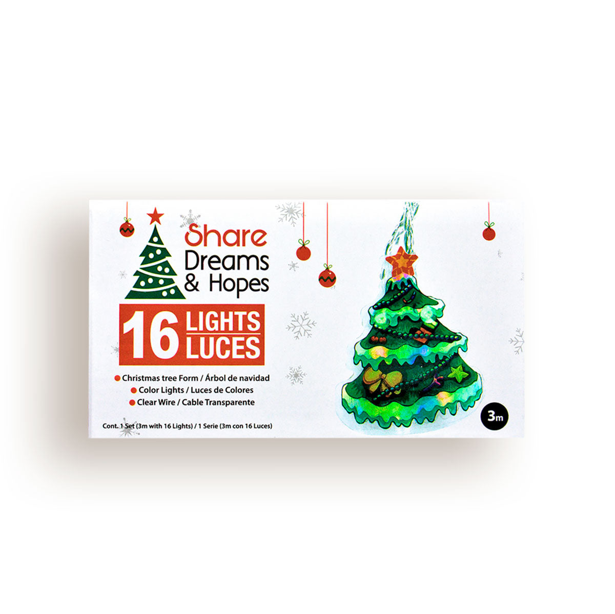 Serie de Luces LED de Árbol de Navidad, 3mts