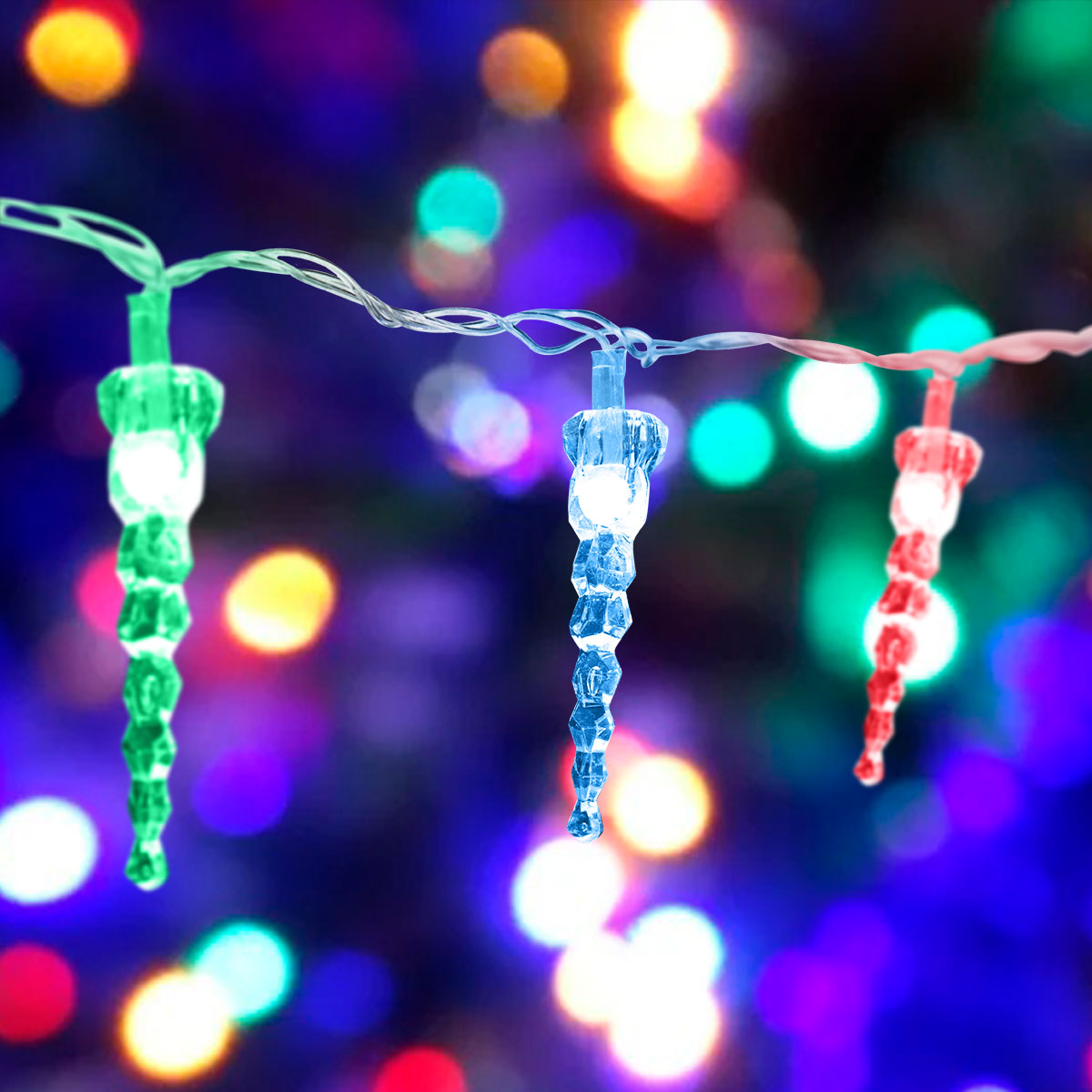 Serie de Luces de Colores en Forma de Cristal de Hielo, 3m