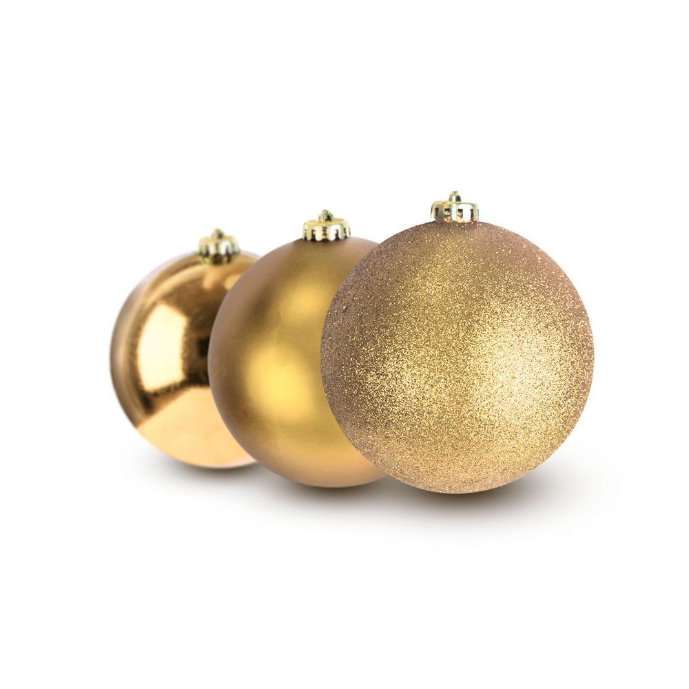Kit de 3 Esferas Navideñas, Color Oro