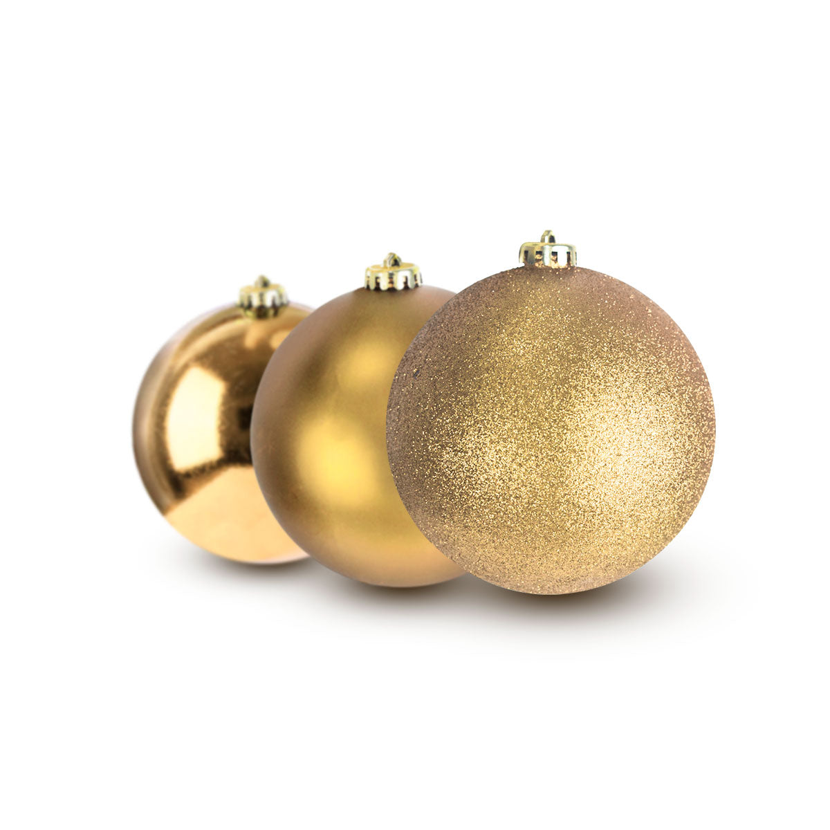 Kit de 3 Esferas Navideñas, Color Oro