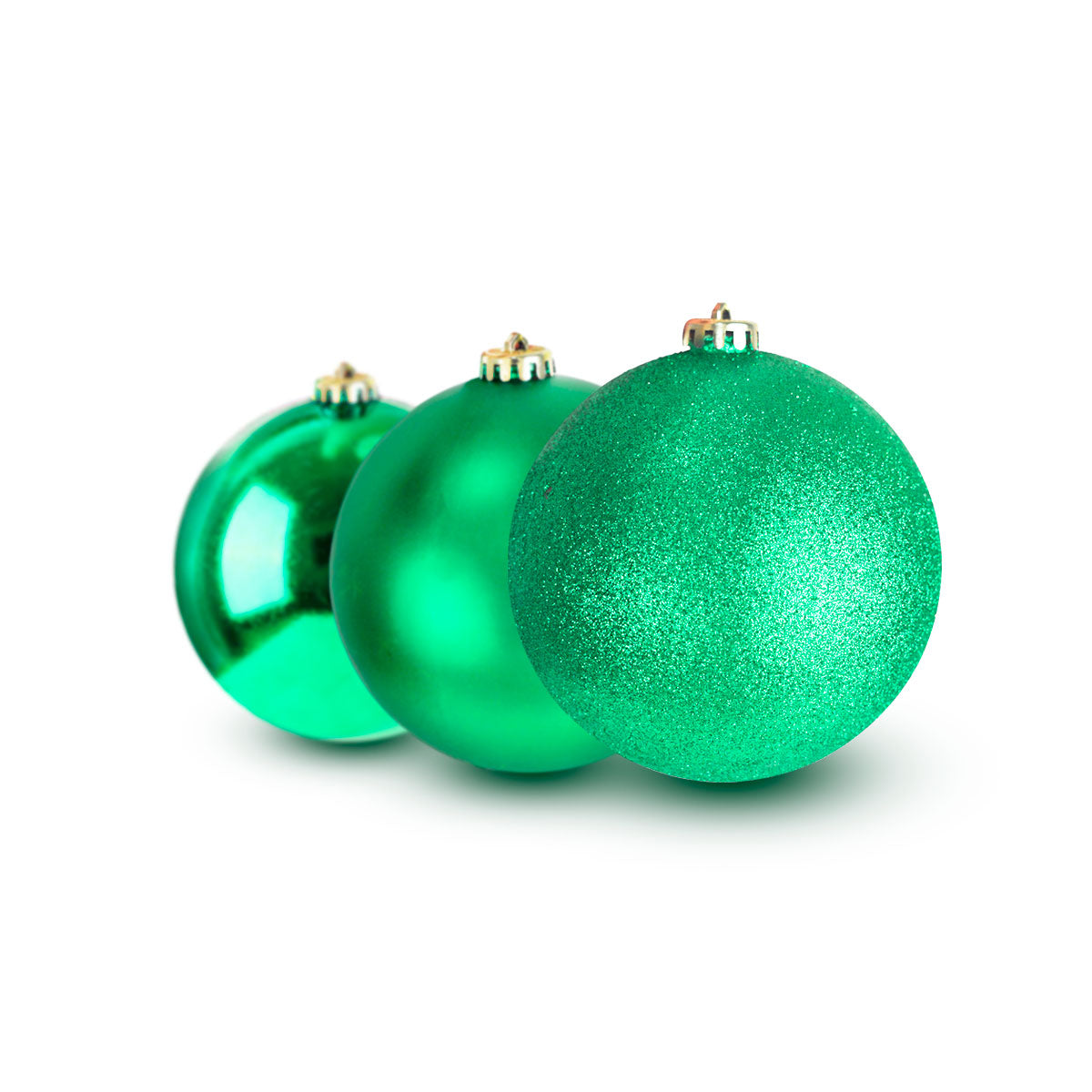 Kit de 3 Esferas Navideñas, Color Verde