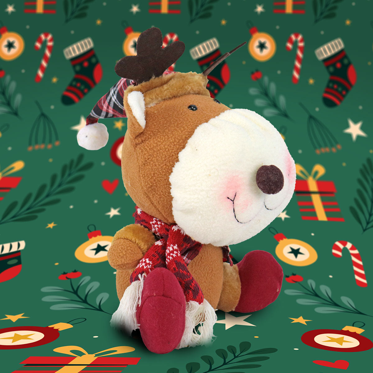 Reno de Felpa para Decoraciones Navideñas