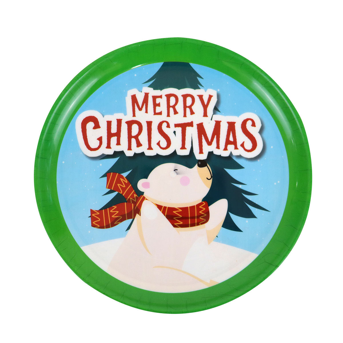 Plato Navideño Oso Polar Merry Christmas