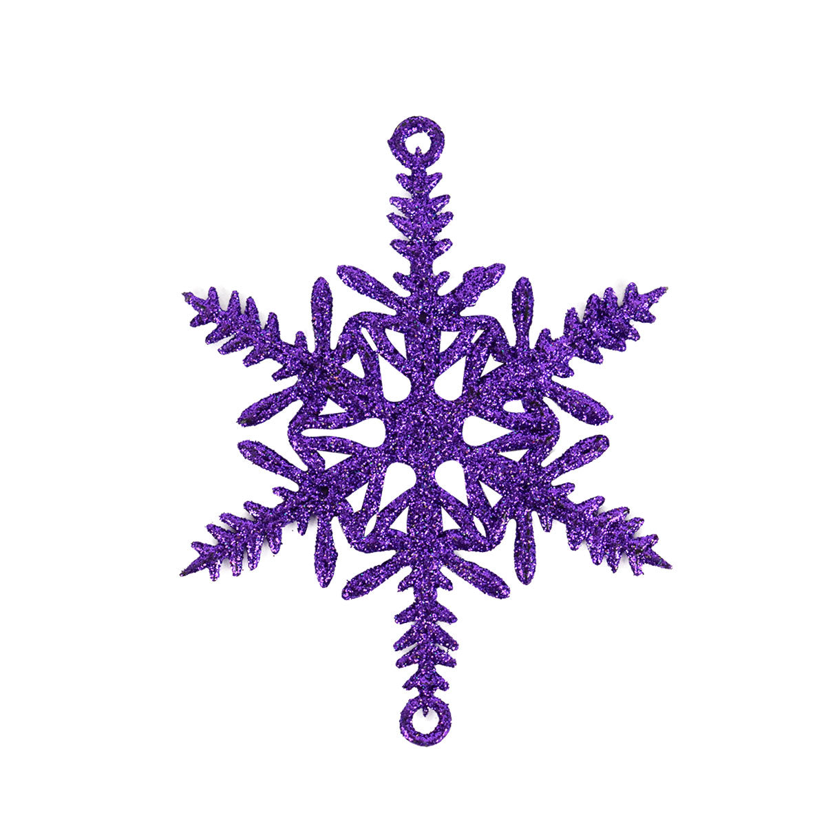 Copos de Nieve con Diamantina color Morado, 5 piezas.