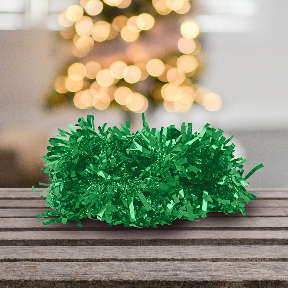 Guirnalda Navideña de Tinsel color Verde, 2m