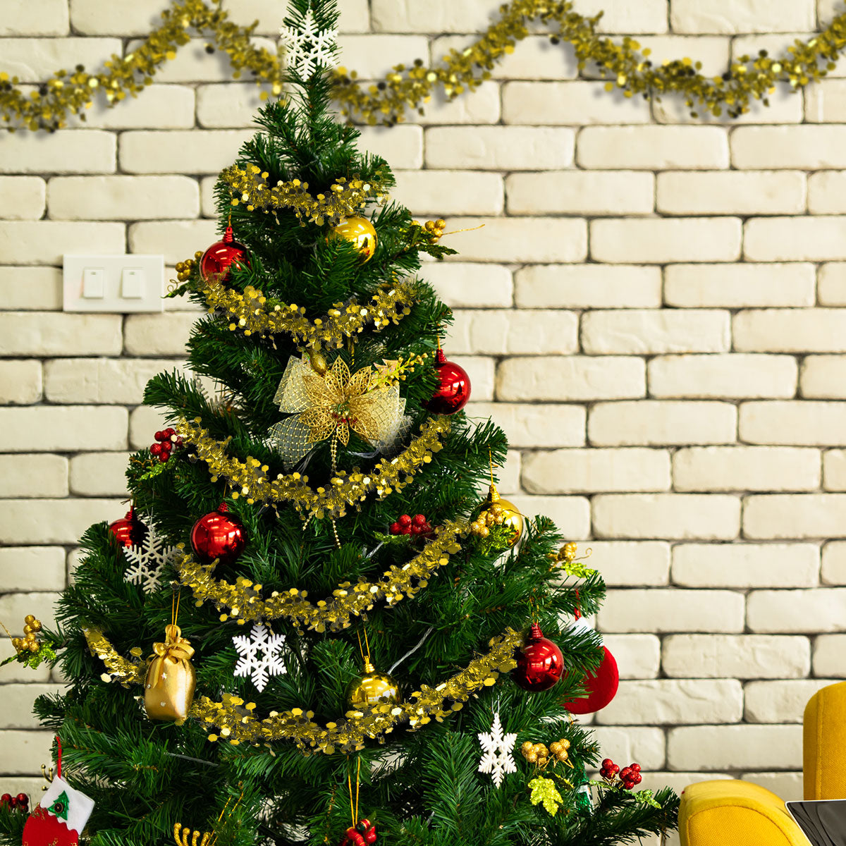 Guirnalda de Escarcha color Dorado, 2 metros.