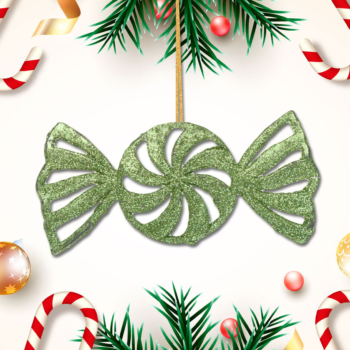 Caramelos Decorativos Diamantina Color Lima, 3 piezas.