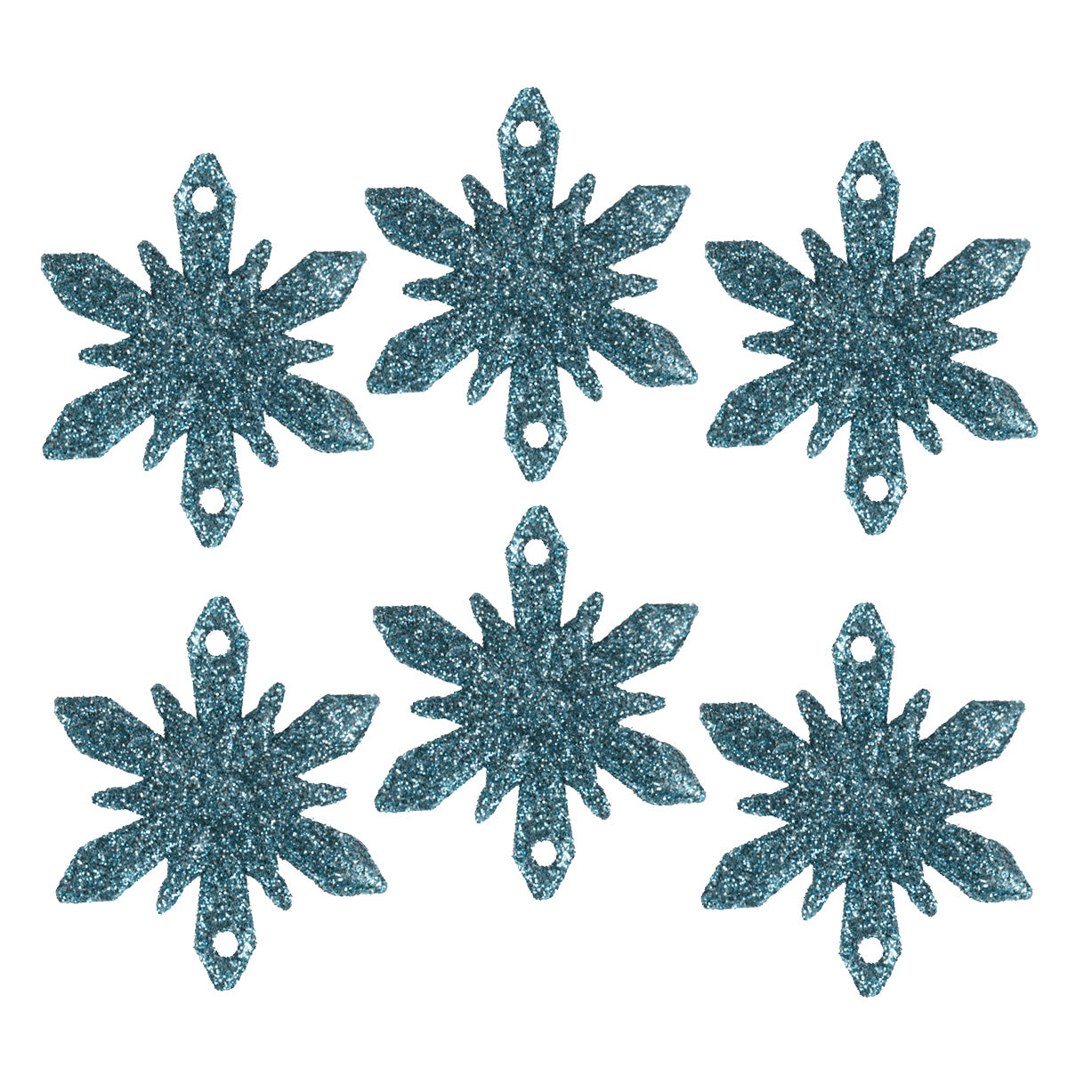 Nochebuenas Decorativas Diamantina color Azul, 6 piezas.