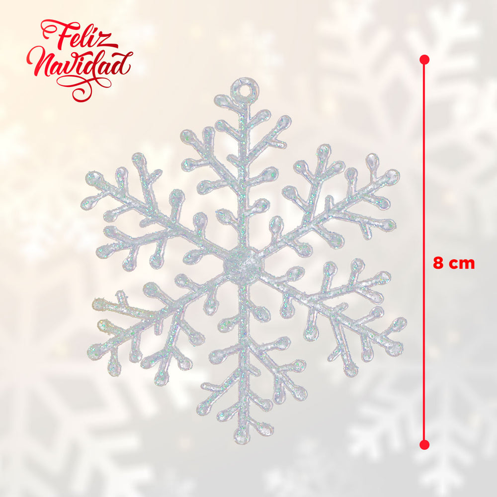 Copos de Nieve Decoración Navideña, 3 piezas.