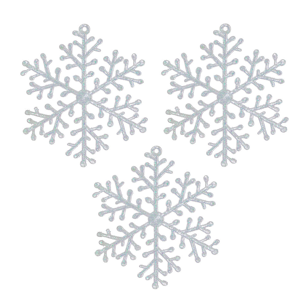 Copos de Nieve Decoración Navideña, 3 piezas.