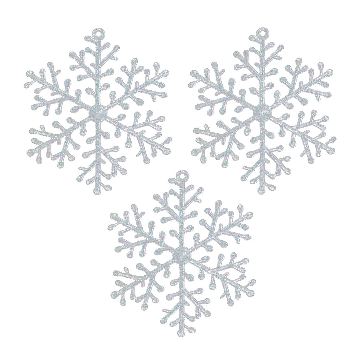 Copos de Nieve Decoración Navideña, 3 piezas.
