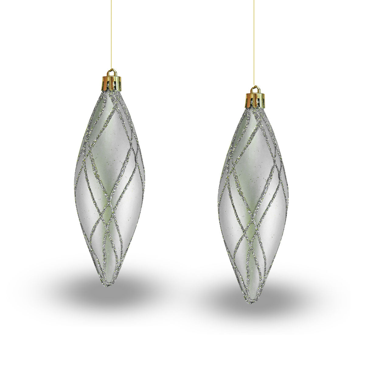 Esferas Navideñas Color Plateado, 2 piezas.