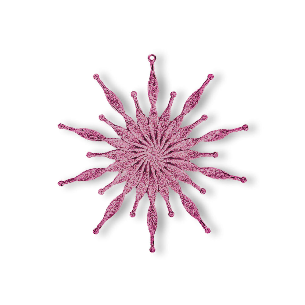Copos de Nieve Diamantina Fucsia, 2 piezas.