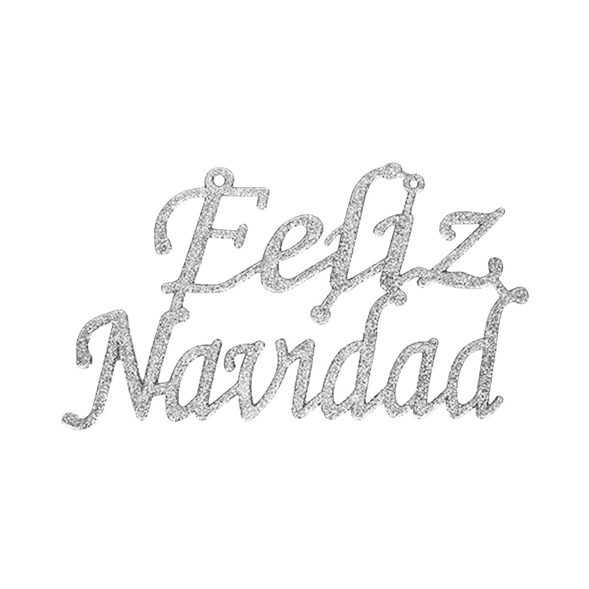 Letrero Feliz Navidad color Plata con Glitter