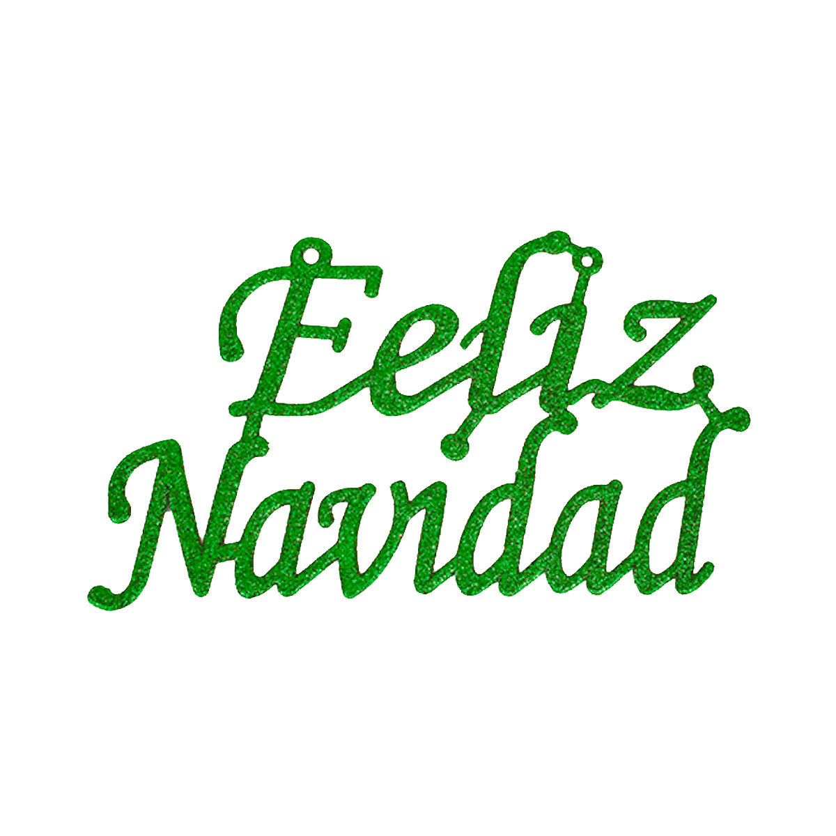 Letrero Feliz Navidad color Verde con Glitter