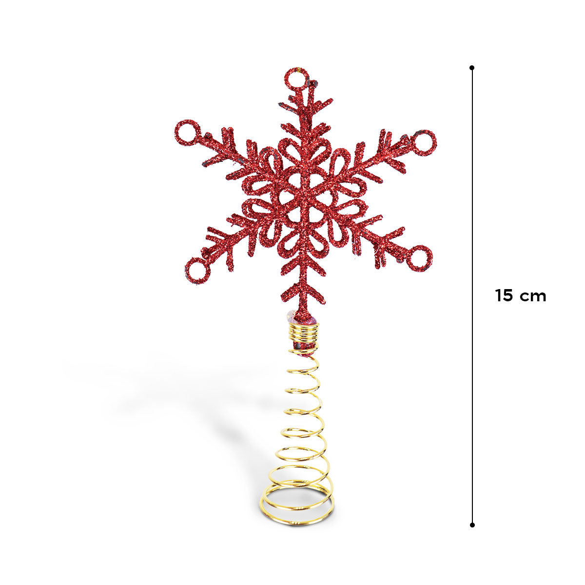 Estrella Decorativa para Punta Árbol de Navidad color Rojo