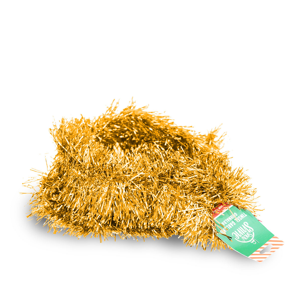 Guirnalda Navideña de Tinsel Brillante color Oro, 1.3m