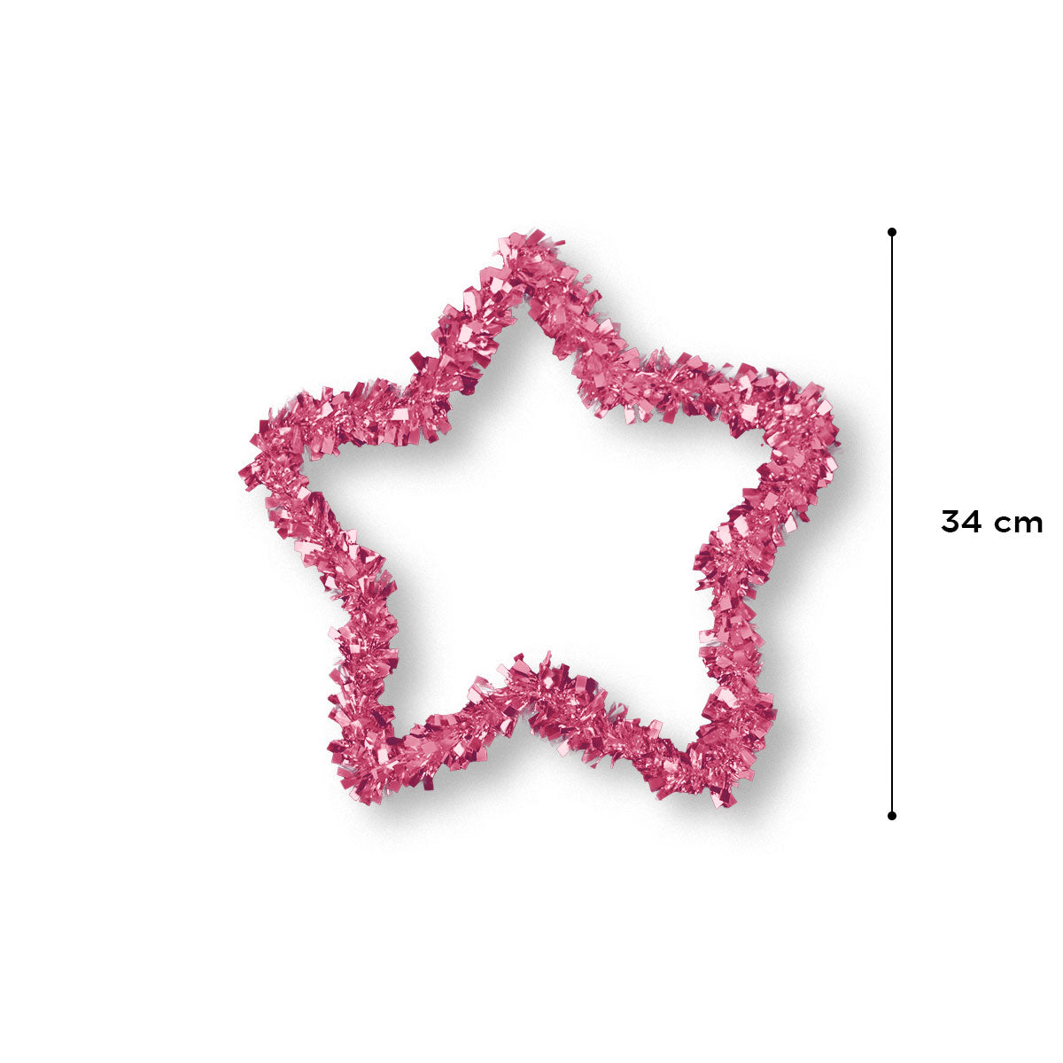 Estrella de Tinsel Decorativa color Rosa