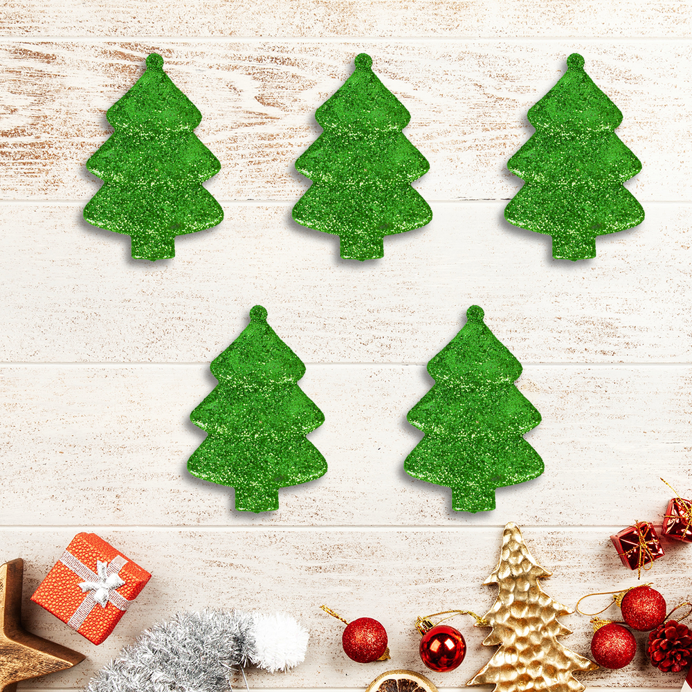 Mini Árbol de Navidad color Verde, 5 piezas.