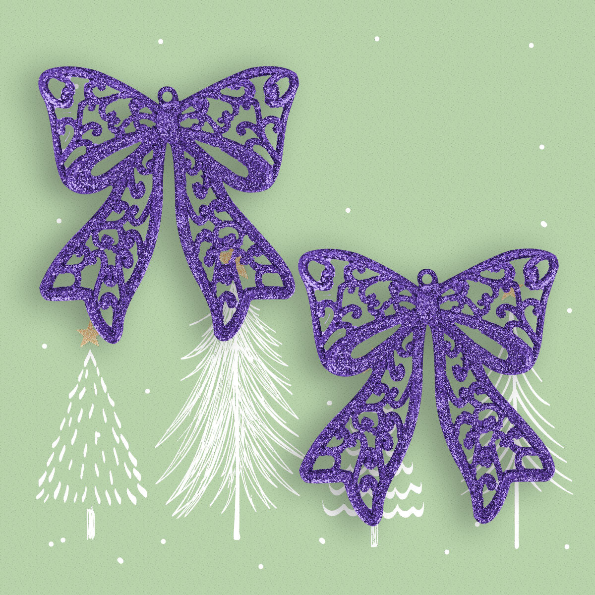 Moños de Diamantina Morada, 2 piezas.