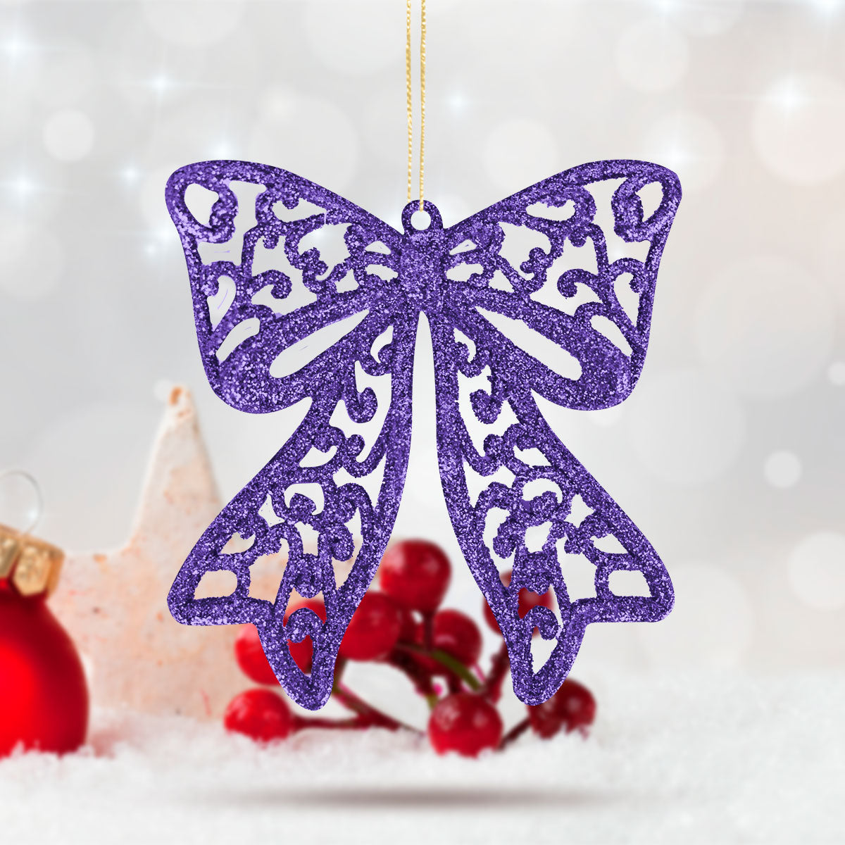 Moños de Diamantina Morada, 2 piezas.