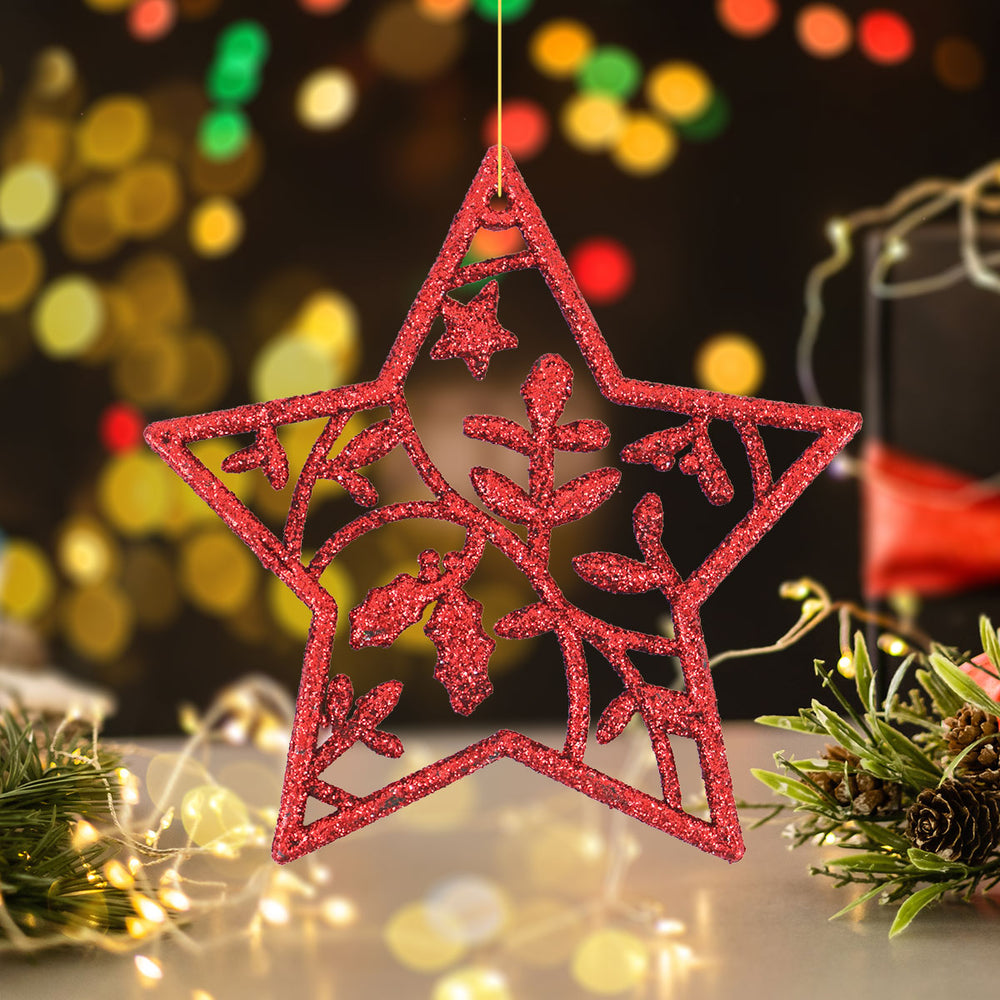 Set de 4 Estrellas Navideñas color Rojo