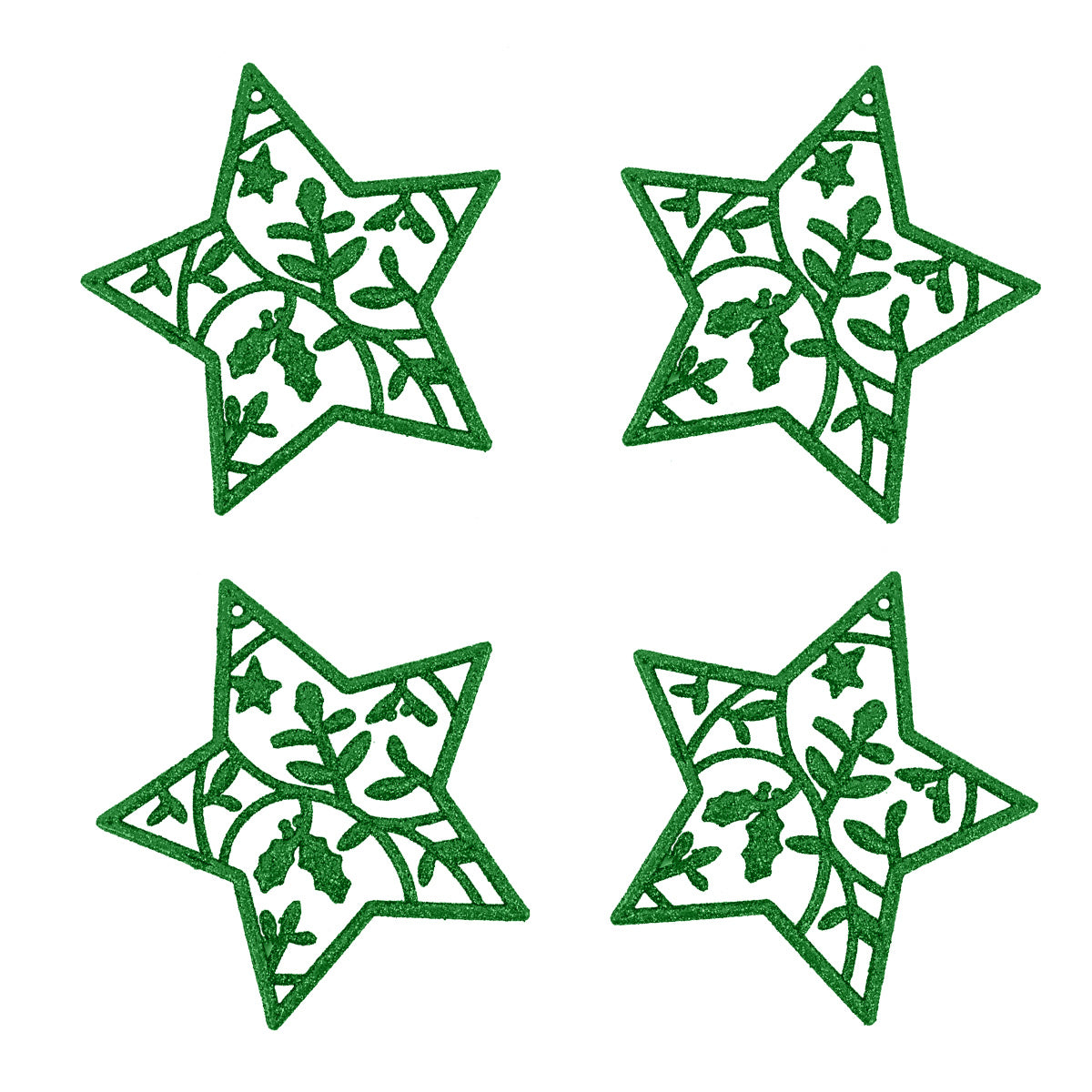 Set de 4 Estrellas Navideñas color Verde