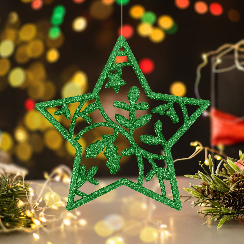 Set de 4 Estrellas Navideñas color Verde