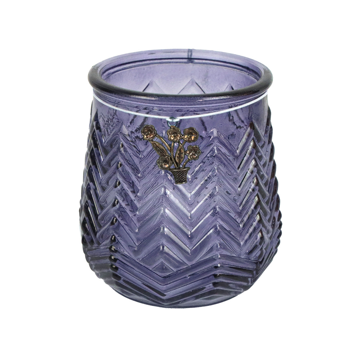 Portavelas Craquelado color Lila