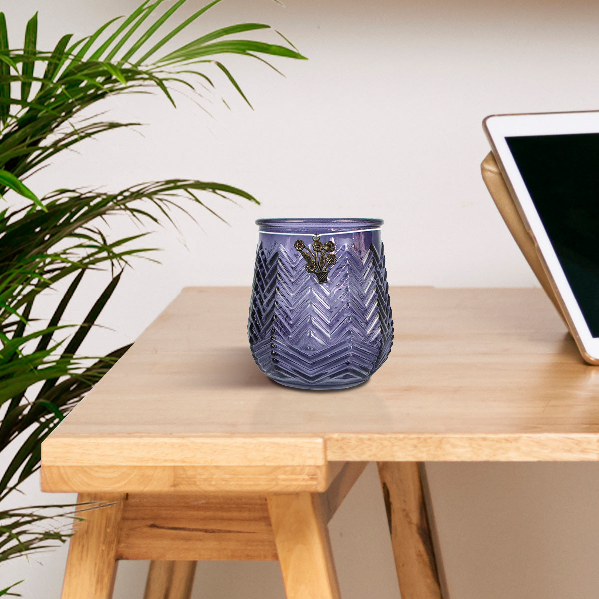 Portavelas Craquelado color Lila