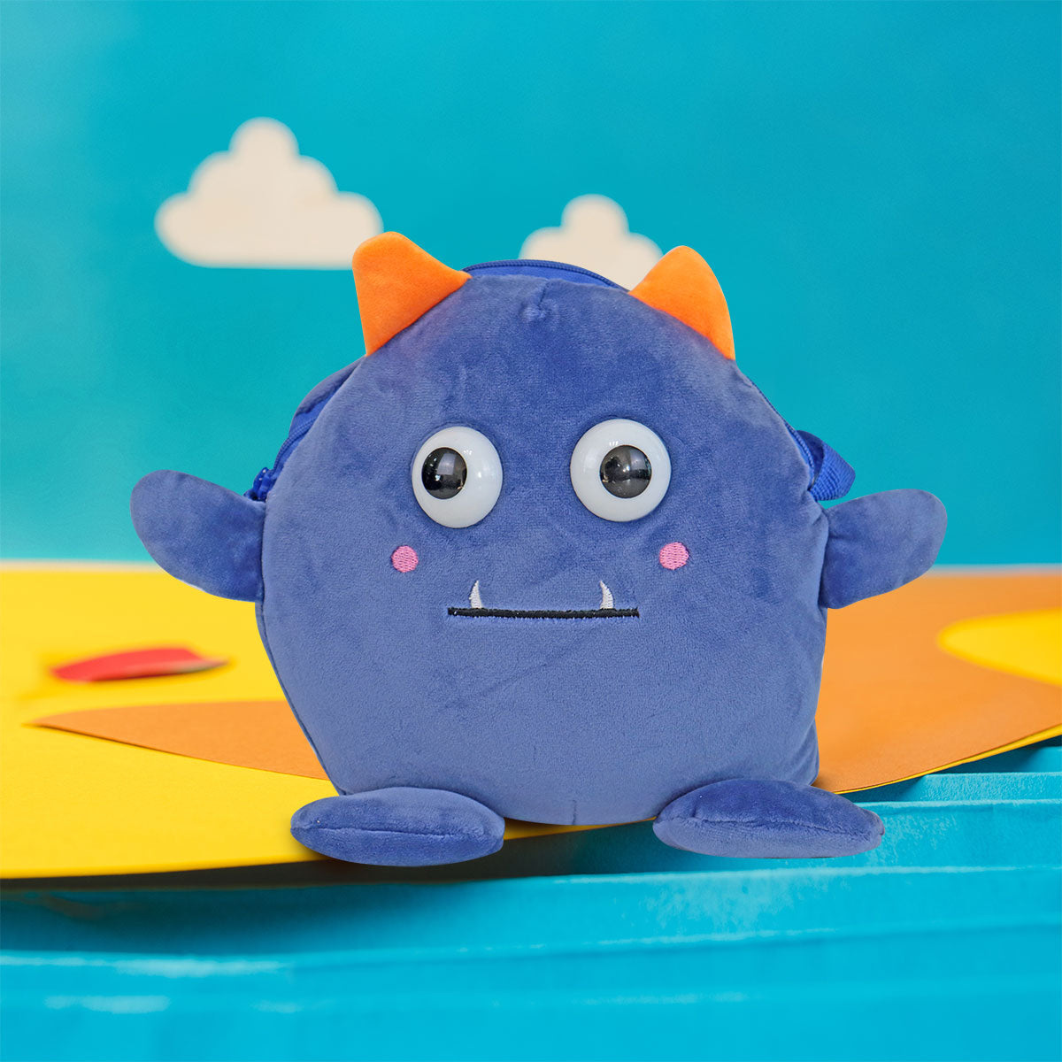 Mochila de Peluche en Forma de Monstruo, color Azul Rey