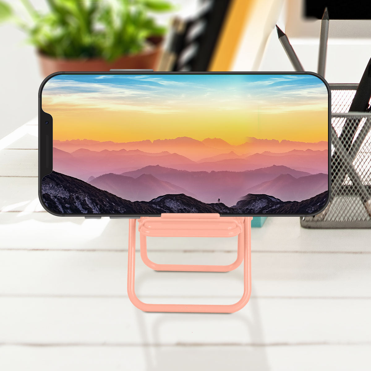 Silla Soporte para Celular color Mamey