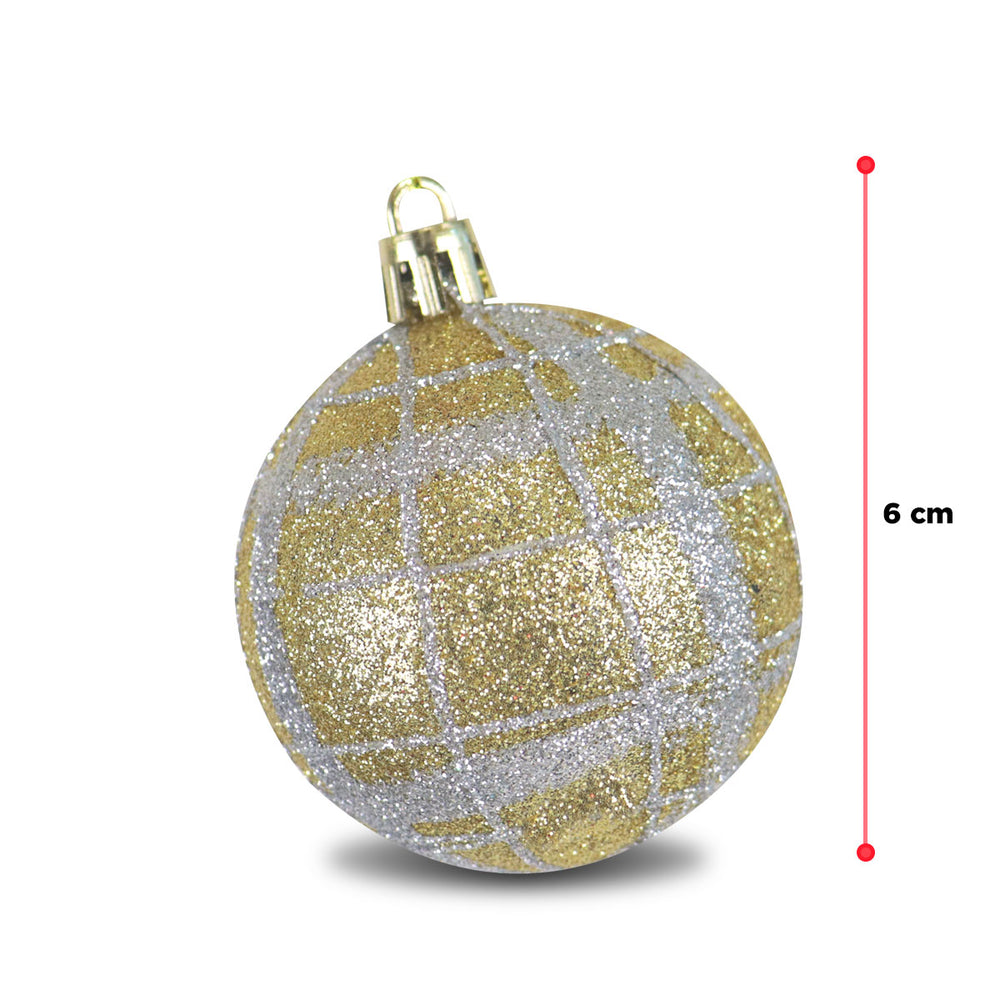 Esfera Navideña Decorada Oro c/ Plata