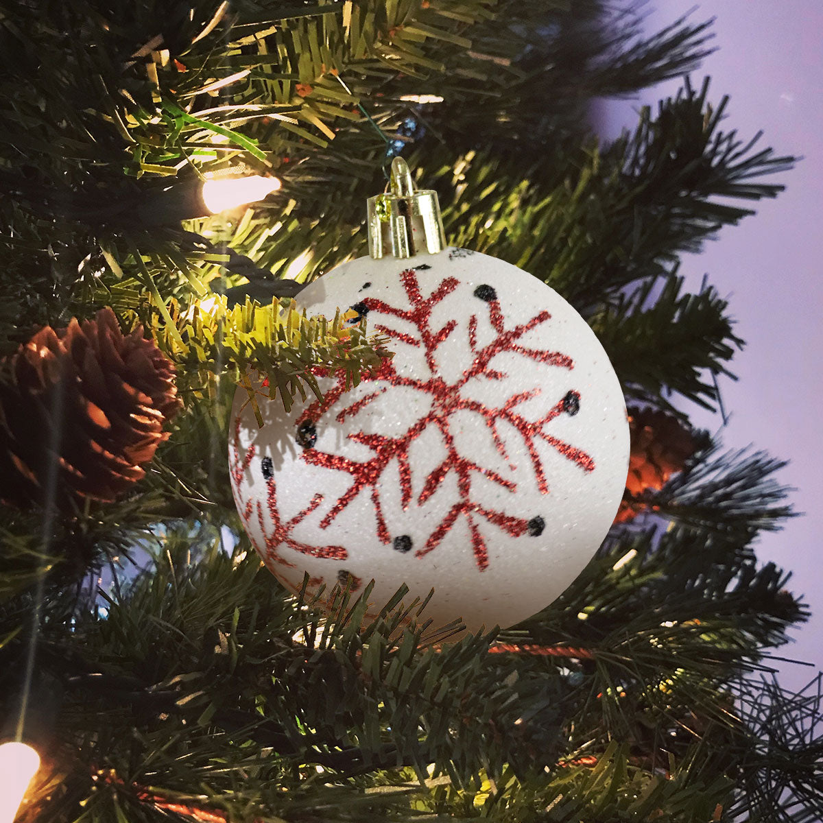 Esfera Navideña Copo de Nieve con Glitter