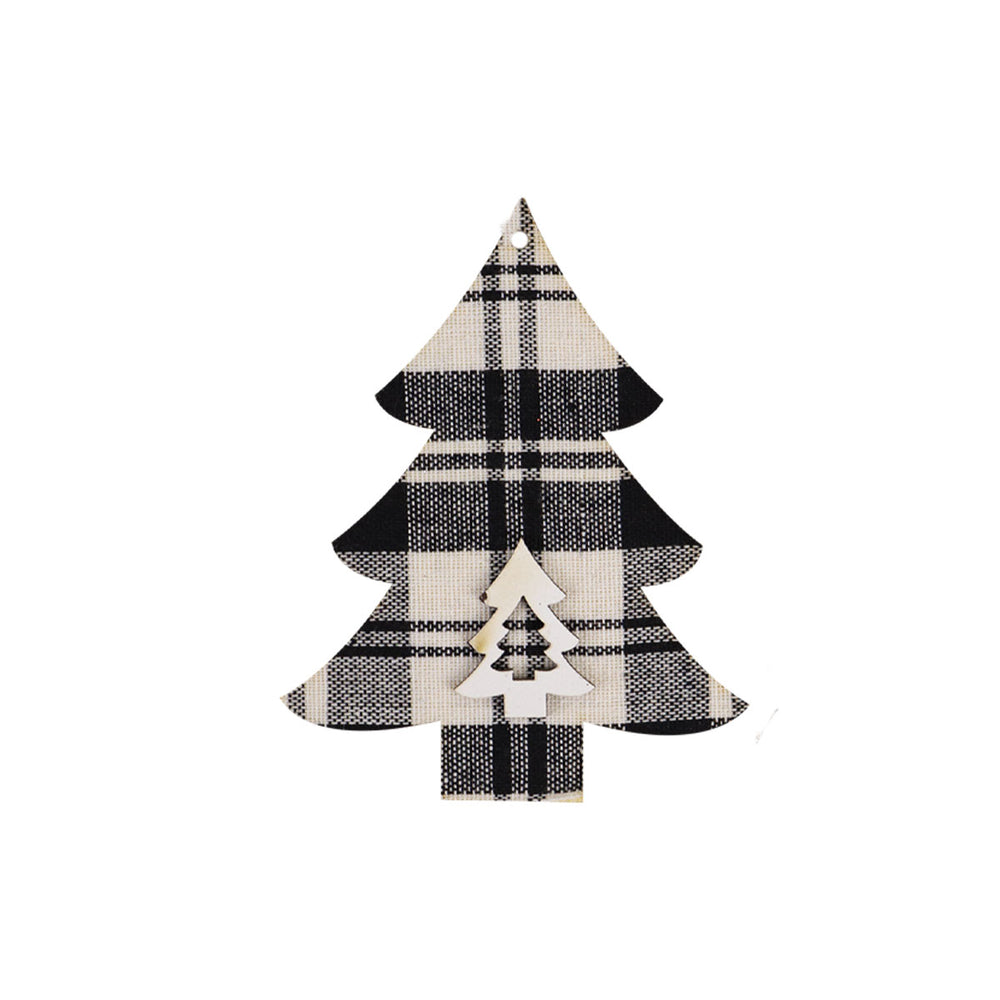 Decoración de Árbol de Navidad Blanco/Negro 1 pieza