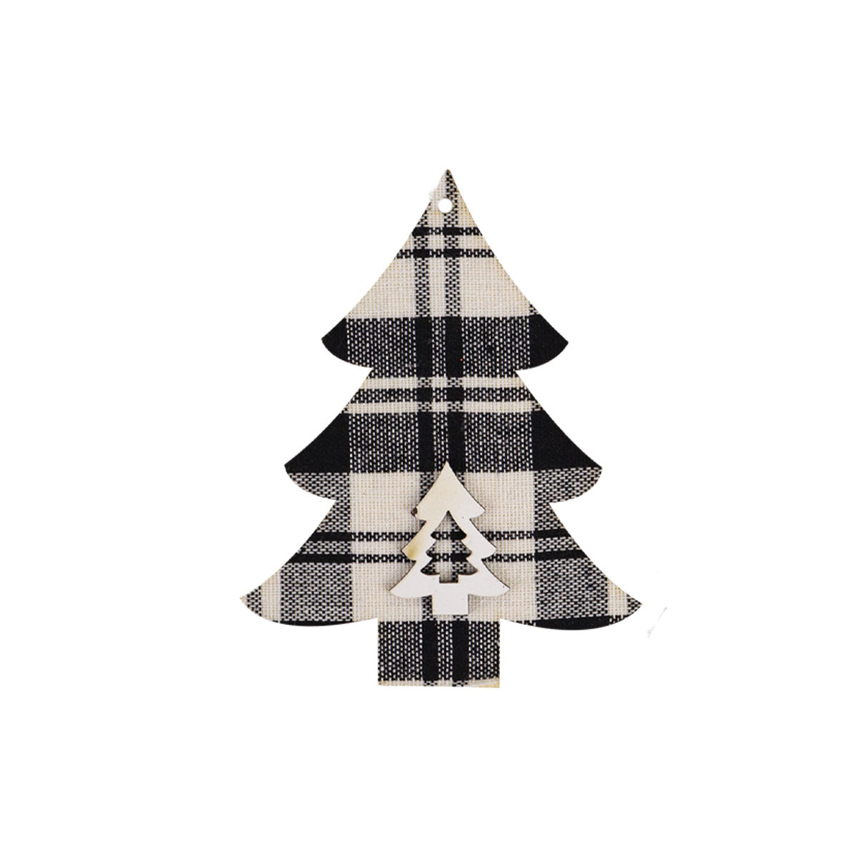 Decoración de Árbol de Navidad Blanco/Negro 1 pieza