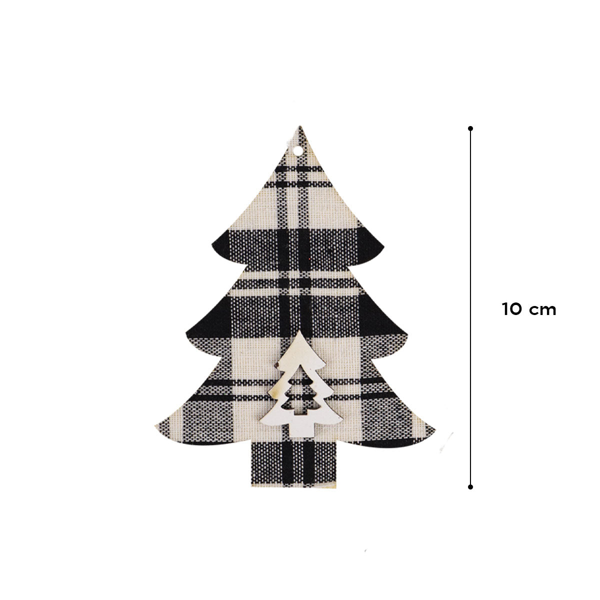 Decoración de Árbol de Navidad Blanco/Negro 1 pieza
