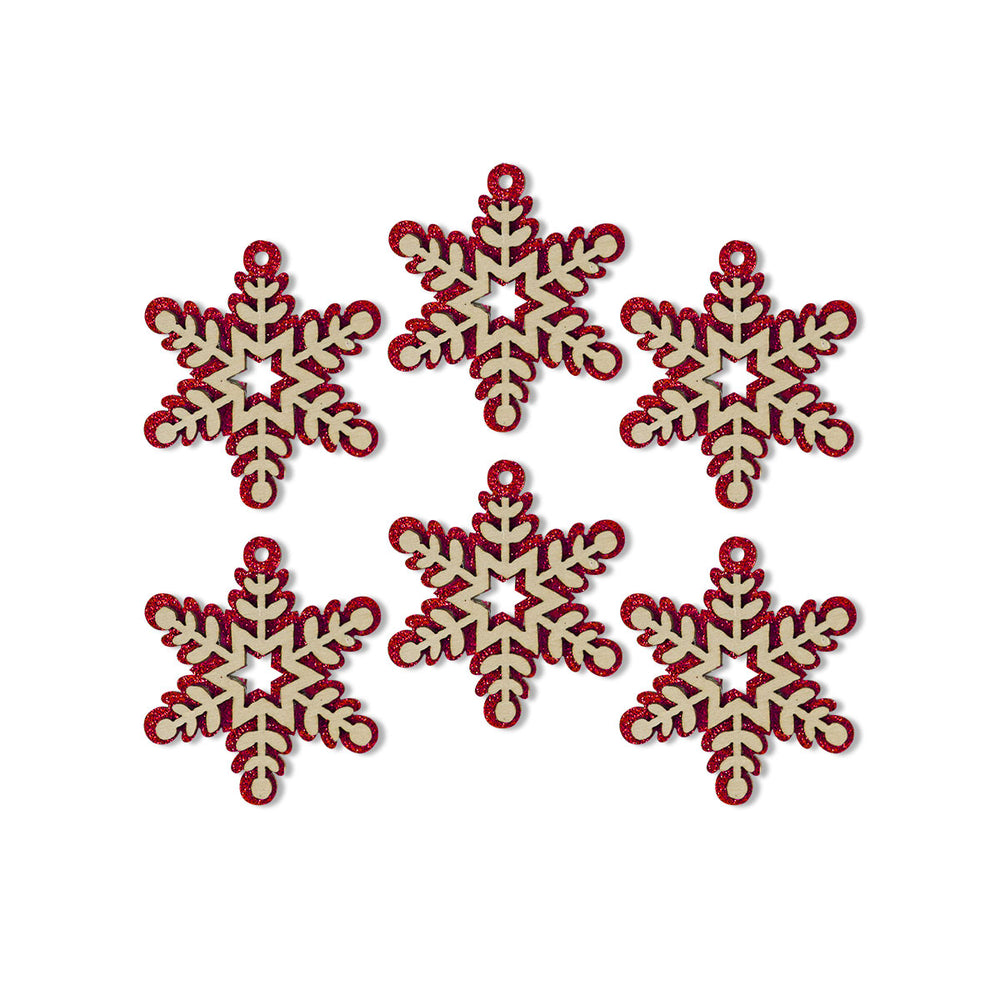 Mini Copos de Nieve, Glitter, 6 pzas
