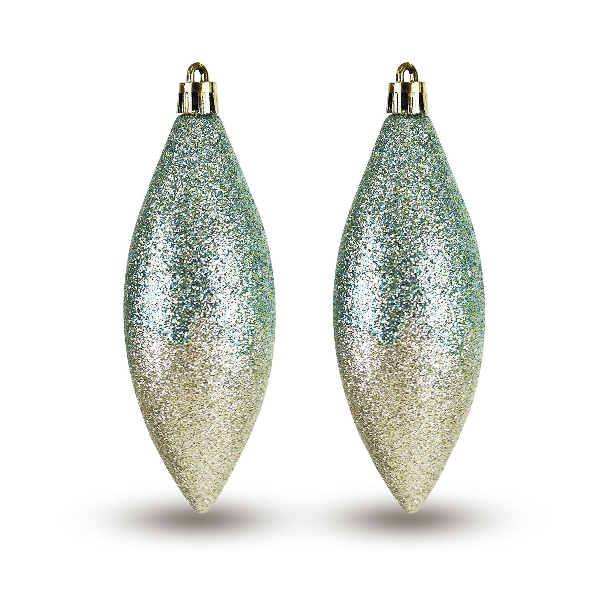 Esferas Decoradas Diamantina Bicolor, 2 piezas.