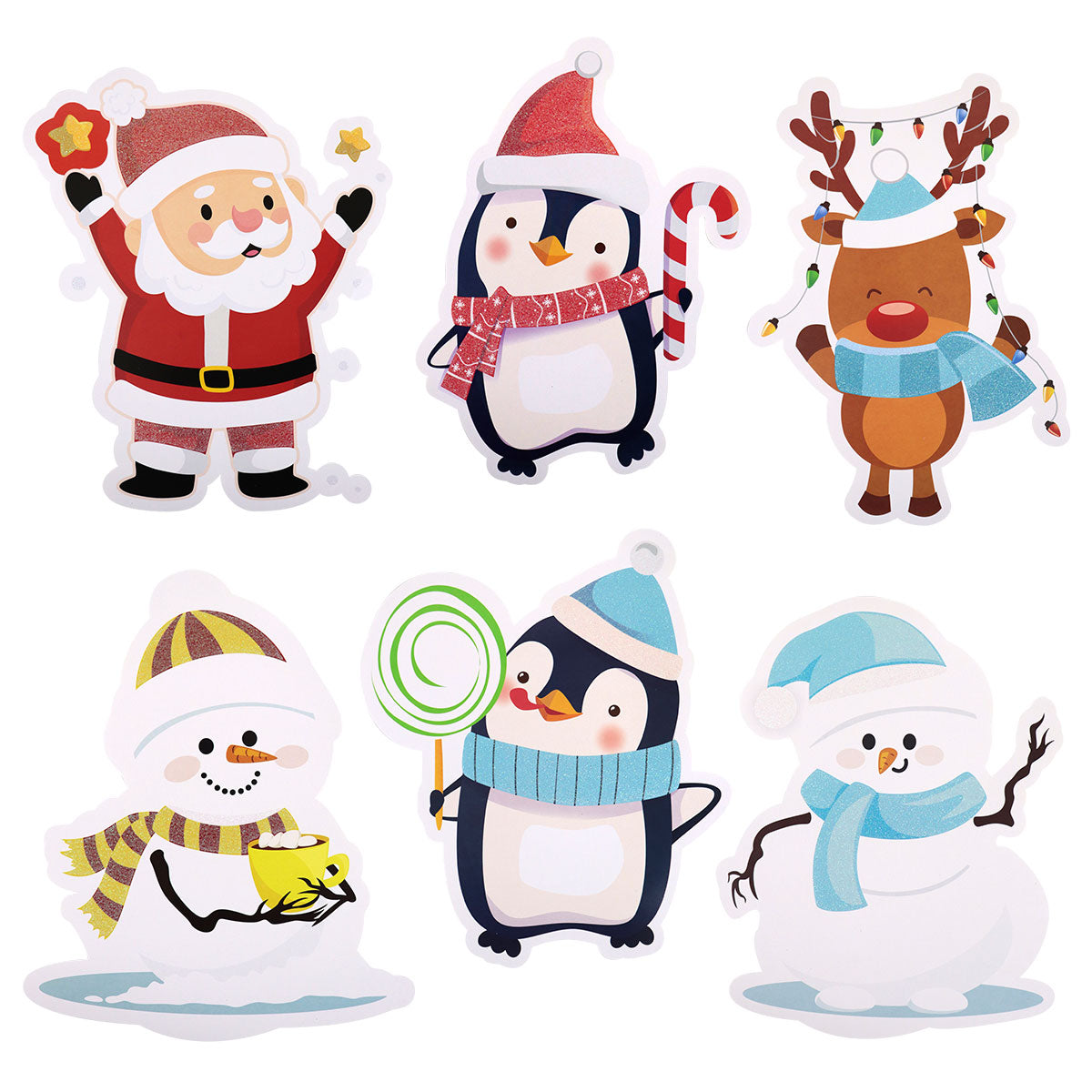 Decoraciones Navideñas de Cartón, 6 piezas.