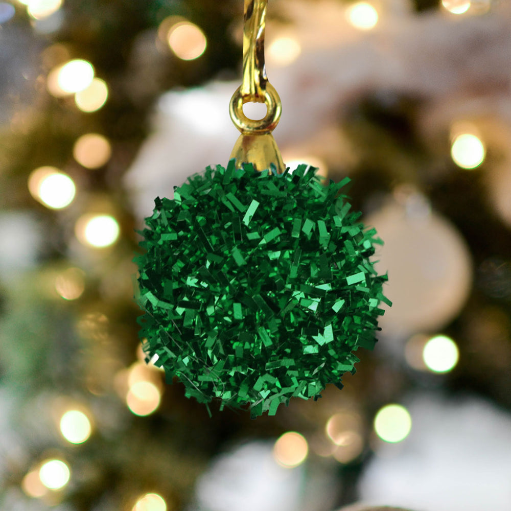 Set de 6 Mini Esferas de Tinsel color Verde