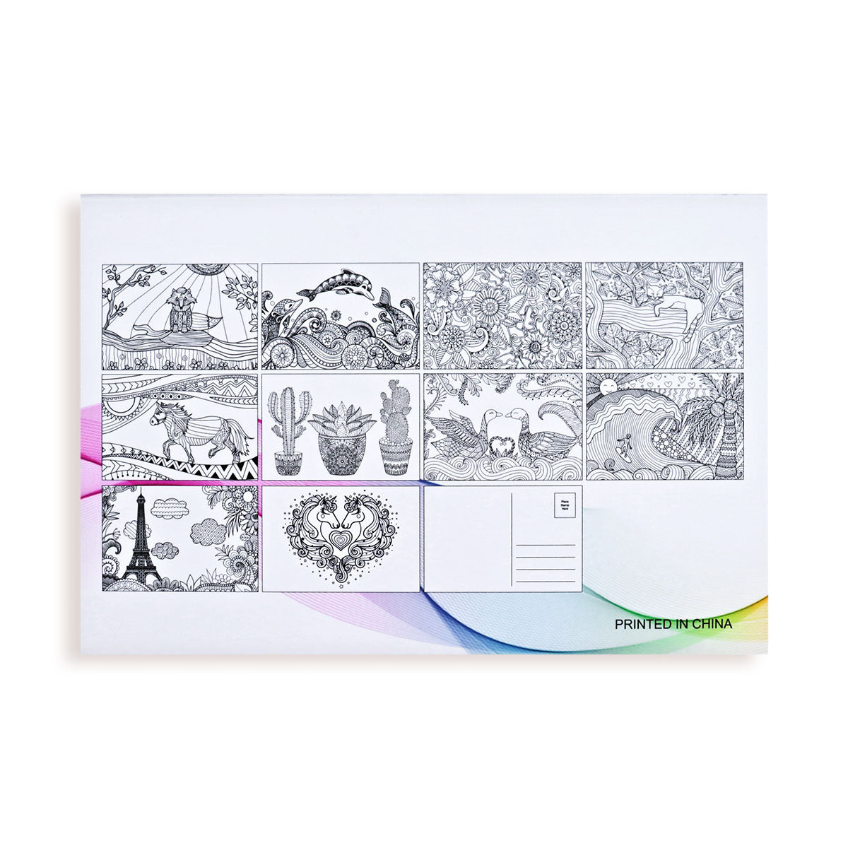 Bolígrafos de Gel de Colores 36 piezas + 10 Tarjetas para Colorear