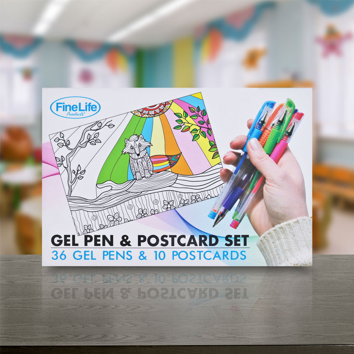 Bolígrafos de Gel de Colores 36 piezas + 10 Tarjetas para Colorear