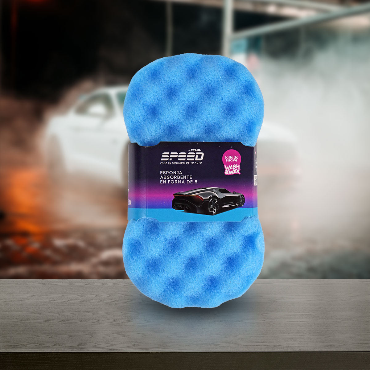 Esponja Forma 8 para Autos SPEED Color Azul