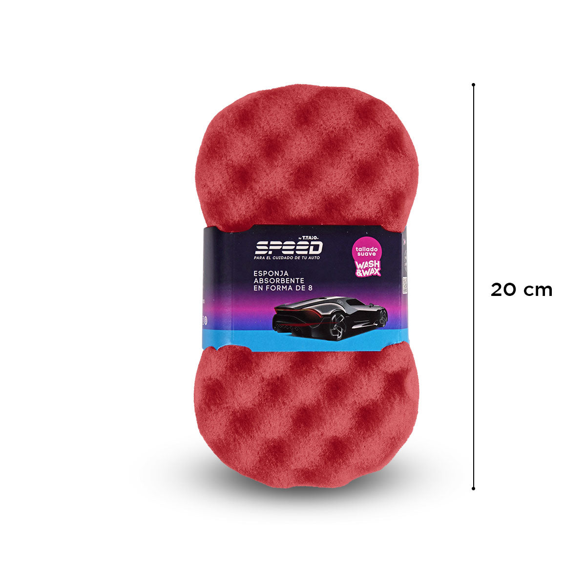 Esponja Forma 8 para Autos SPEED Color Rojo