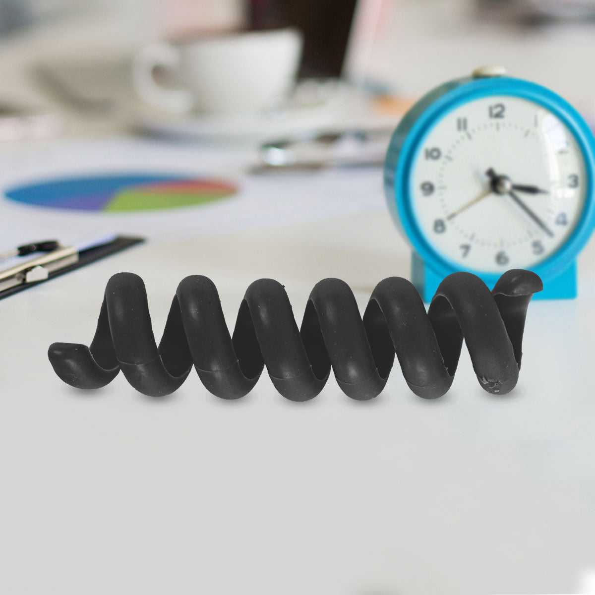 Resorte Organizador de Cables, Color Negro.