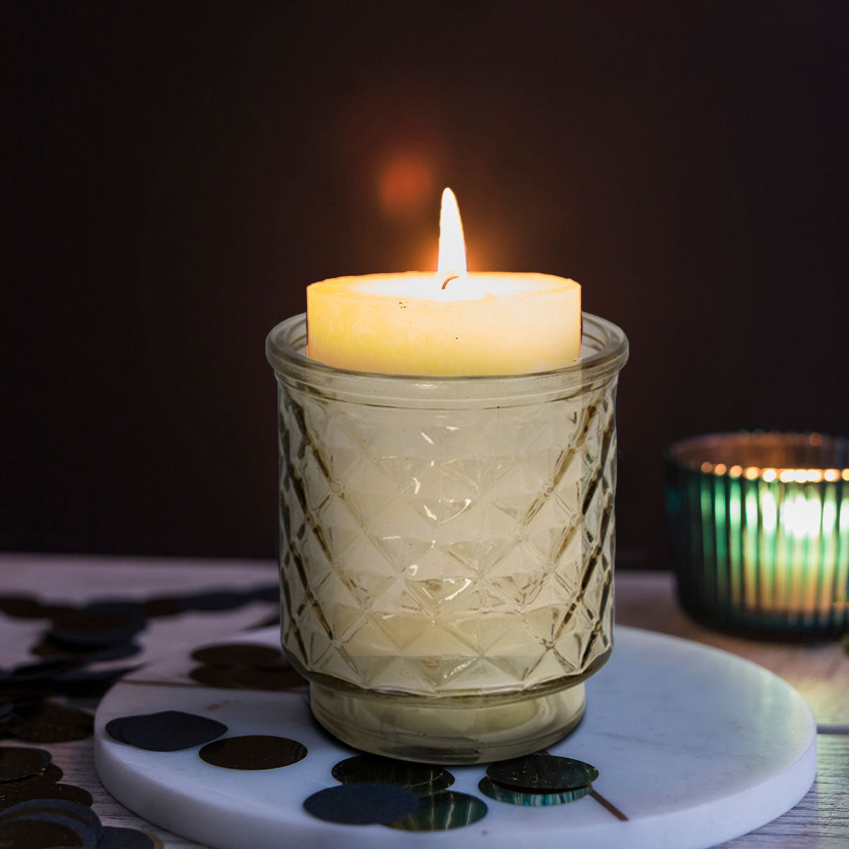 Portavela Craquelado color Amarillo