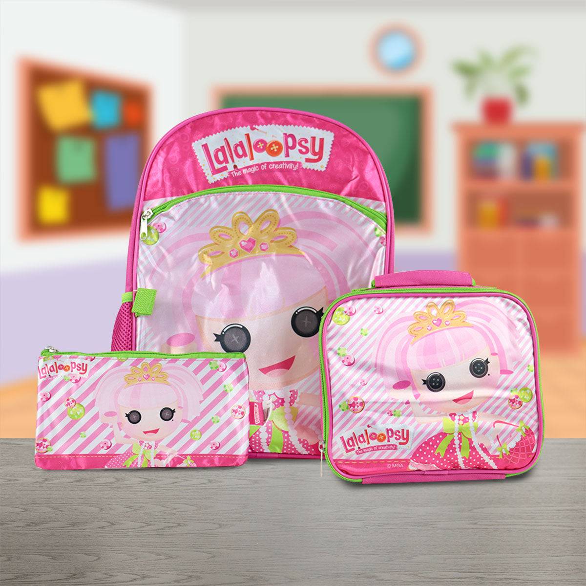 Set Mochila Lapicera y Lonchera para Niña